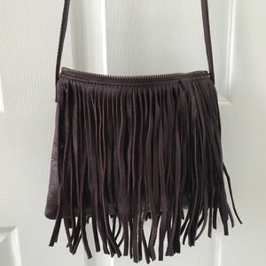 Lucky Brand leather fringe crossbody purse
